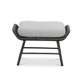 Dex loungestoel incl. voetenbank | touw + aluminium | Stone Grey