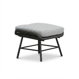 Dex loungestoel incl. voetenbank | touw + aluminium | Stone Grey