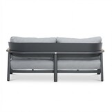 Marbella stoel-bank loungeset 4 personen | aluminium + teak | antraciet | 4-delig