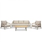 LUX outdoor living Marbella stoel-bank loungeset 5 personen | aluminium + teak | beige | 4-delig