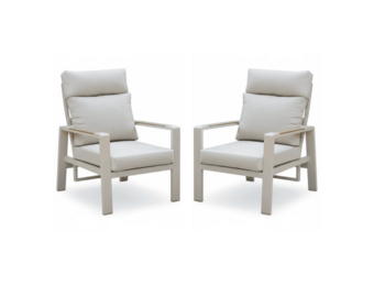 Manhattan loungestoel tuin set van 2 | aluminium + polywood | beige