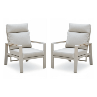 Manhattan loungestoel tuin set van 2 | aluminium + polywood | beige