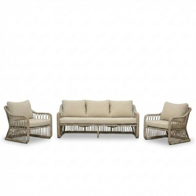Bruno stoel-bank loungeset 5 personen | wicker | Mexican Sand | 4-delig