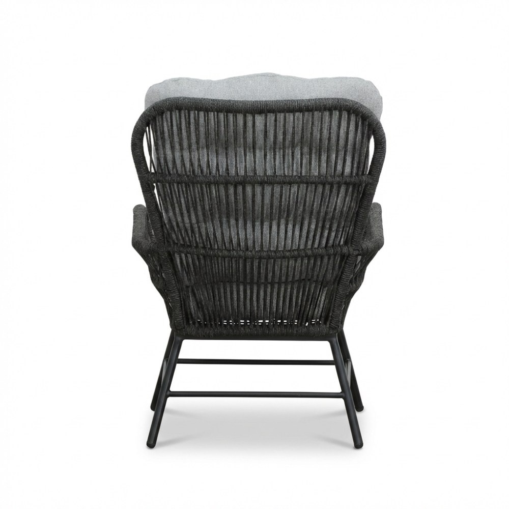 Dex loungestoel tuin set van 2 | touw + aluminium | Stone Grey