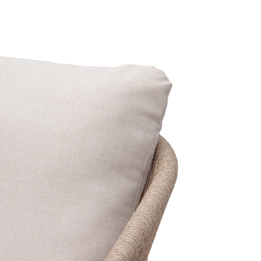 Braga hoek loungeset 6 personen incl. tafel & stoel | touw + hardhout | zand | 5-delig - 235x235cm