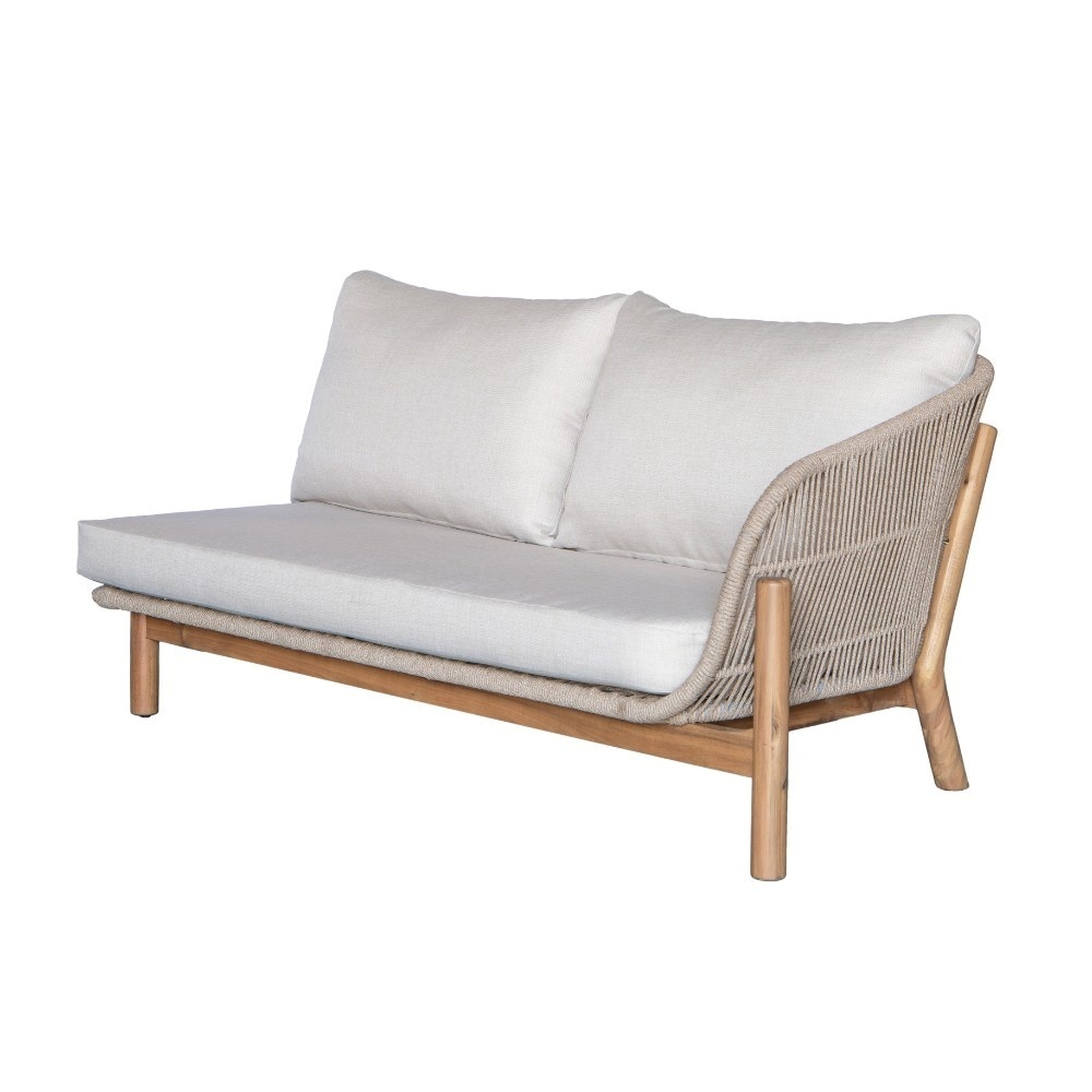 Braga hoek loungeset 6 personen incl. tafel & stoel | touw + hardhout | zand | 5-delig - 235x235cm