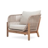 Braga hoek loungeset 6 personen incl. tafel & stoel | touw + hardhout | zand | 5-delig - 235x235cm