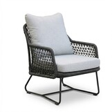 Gianna loungestoel tuin set van 2 | touw + aluminium | Stone Grey