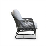Gianna loungestoel tuin set van 2 | touw + aluminium | Stone Grey