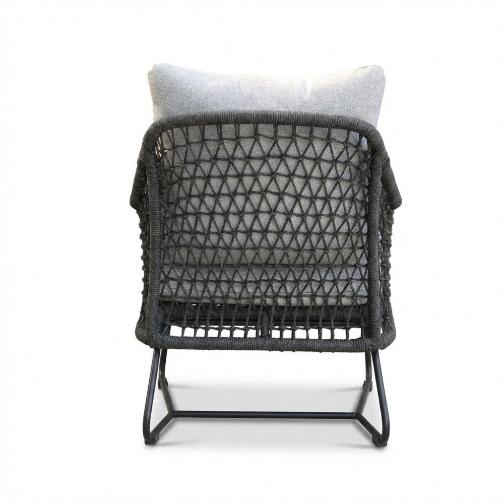 Gianna loungestoel tuin set van 2 | touw + aluminium | Stone Grey