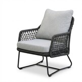 Gianna loungestoel tuin set van 2 | touw + aluminium | Stone Grey