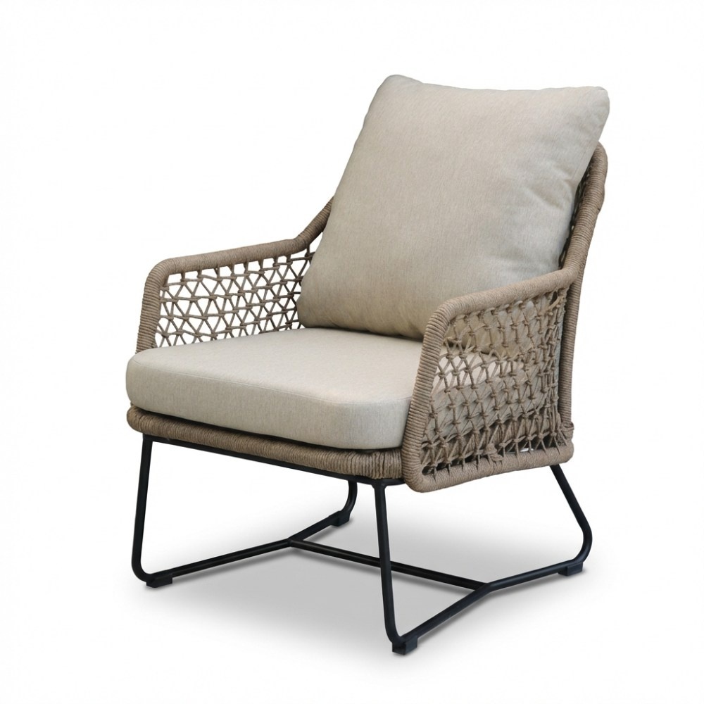 Gianna loungestoel tuin set van 2 | touw + aluminium | Sahara Dust