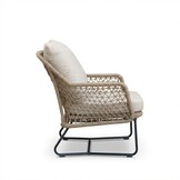 Gianna loungestoel tuin set van 2 | touw + aluminium | Sahara Dust