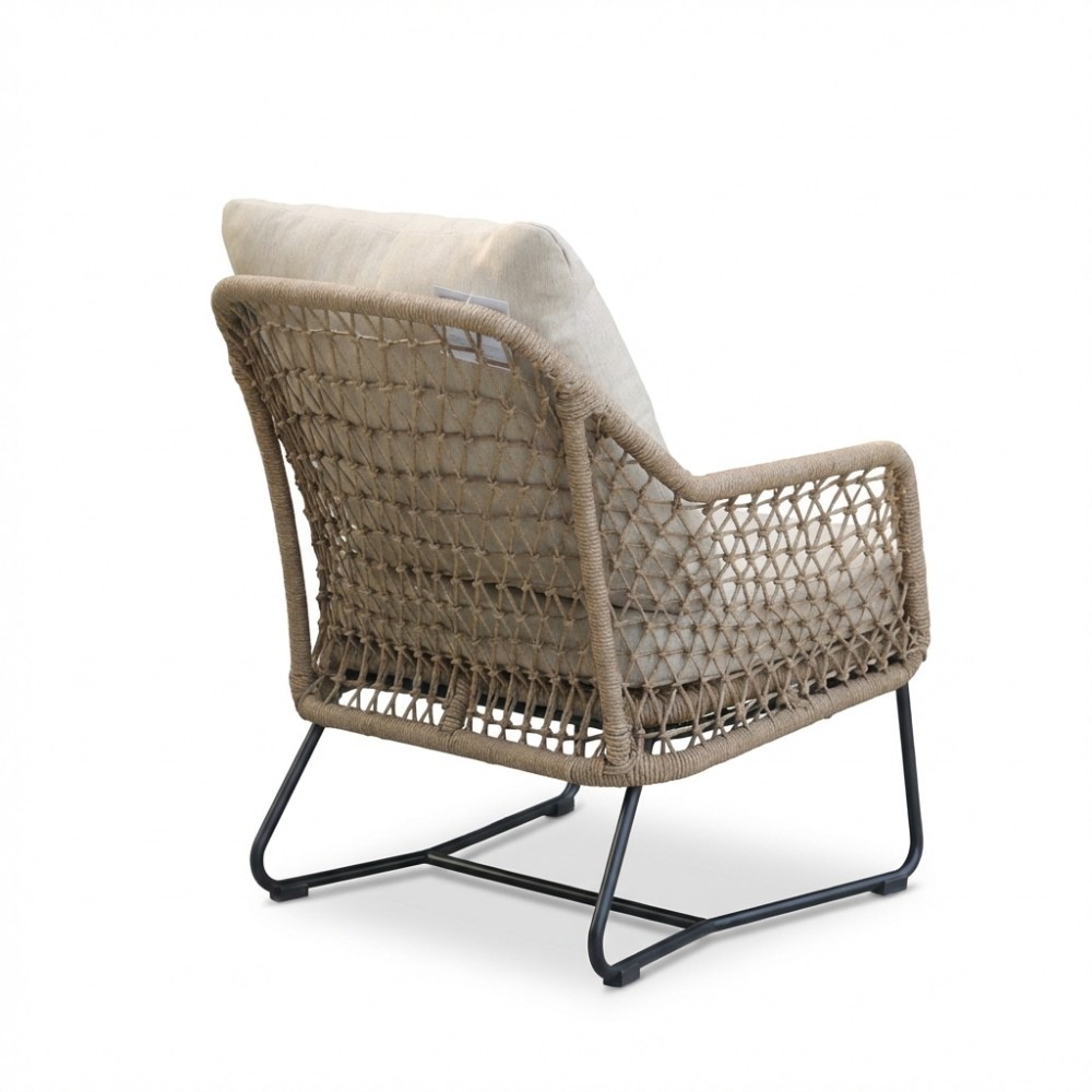 Gianna loungestoel tuin set van 2 | touw + aluminium | Sahara Dust