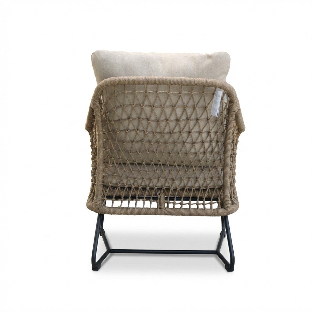 Gianna loungestoel tuin set van 2 | touw + aluminium | Sahara Dust