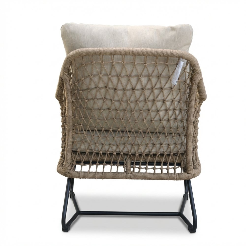 Gianna loungestoel tuin set van 2 | touw + aluminium | Sahara Dust