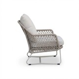 Gianna loungestoel tuin set van 2 | touw + aluminium | Almond Beige