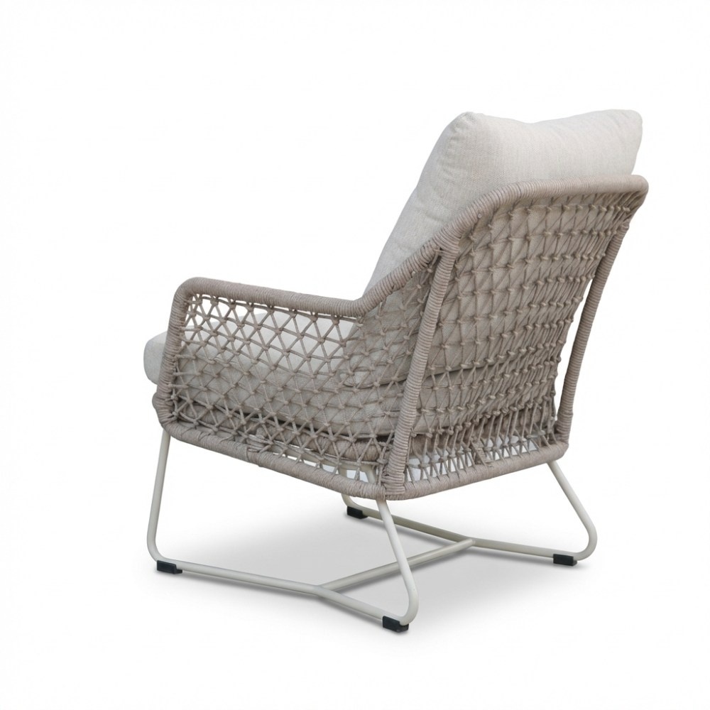 Gianna loungestoel tuin set van 2 | touw + aluminium | Almond Beige
