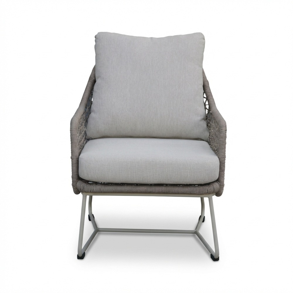 Gianna loungestoel tuin set van 2 | touw + aluminium | Almond Beige
