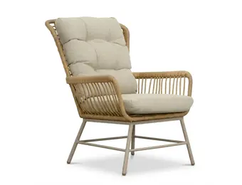 Dex loungestoel | wicker + aluminium | Bamboo beige