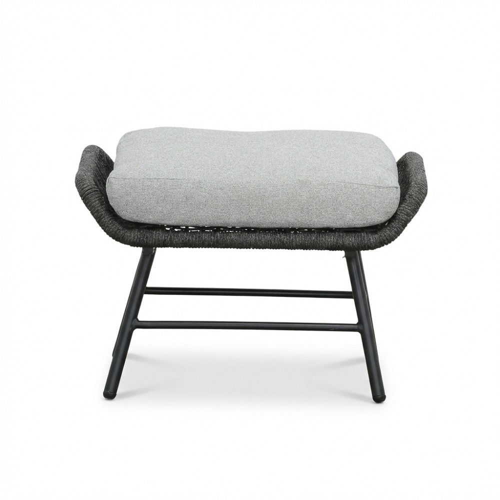 Dex voetenbank | touw + aluminium | Stone Grey