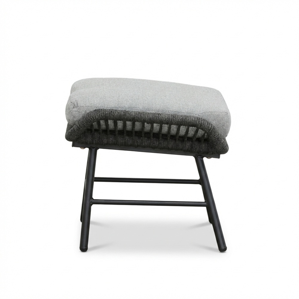 Dex voetenbank | touw + aluminium | Stone Grey