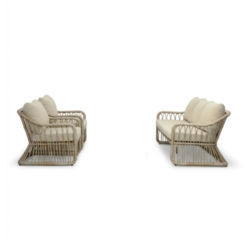 Bruno stoel-bank loungeset 5 personen | wicker | Mexican Sand | 3-delig