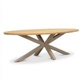 Cleve dining tuintafel 6 personen | teakhout + aluminium | Natural Teak/beige | 240cm ovaal