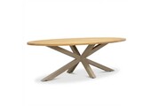 Cleve dining tuintafel 6 personen | teakhout + aluminium | Natural Teak/beige | 240cm ovaal