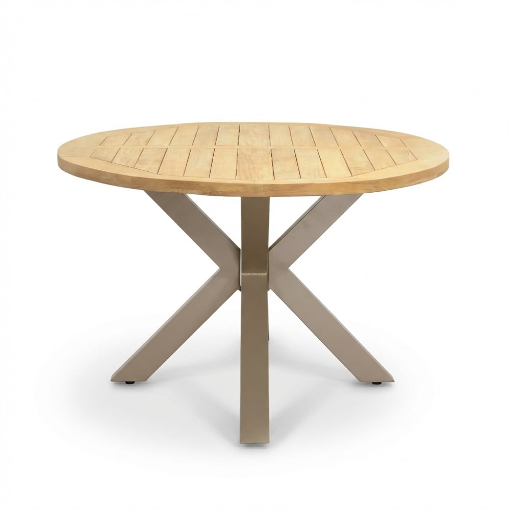 Cleve dining tuintafel 6 personen | teakhout + aluminium | Natural Teak/beige | 240cm ovaal