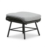 Dex loungestoel incl. voetenbank | touw + aluminium | Stone Grey