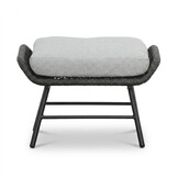 Dex loungestoel incl. voetenbank | touw + aluminium | Stone Grey