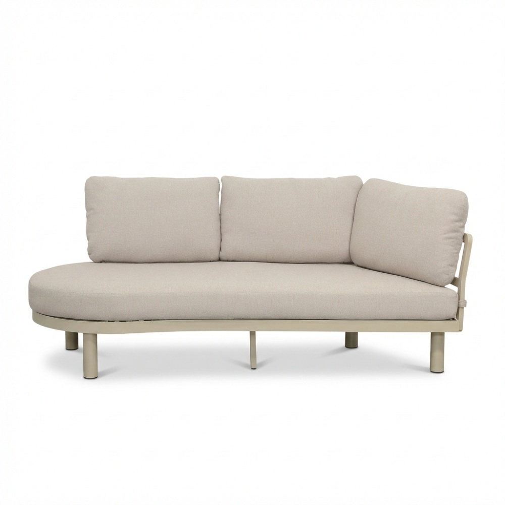 Washington hoek loungeset 5 personen | aluminium + hardhout | beige | 4-delig - 259x195cm