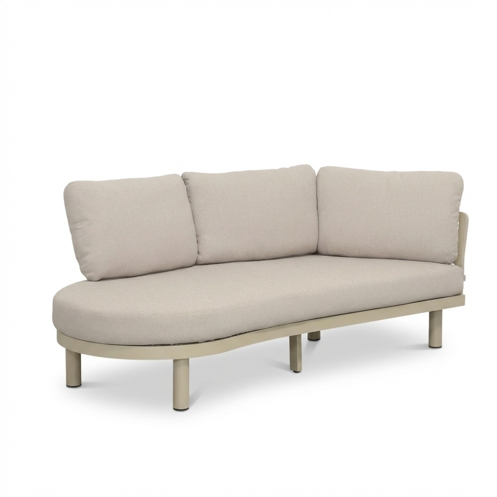 Washington hoek loungeset 5 personen | aluminium + hardhout | beige | 4-delig - 259x195cm
