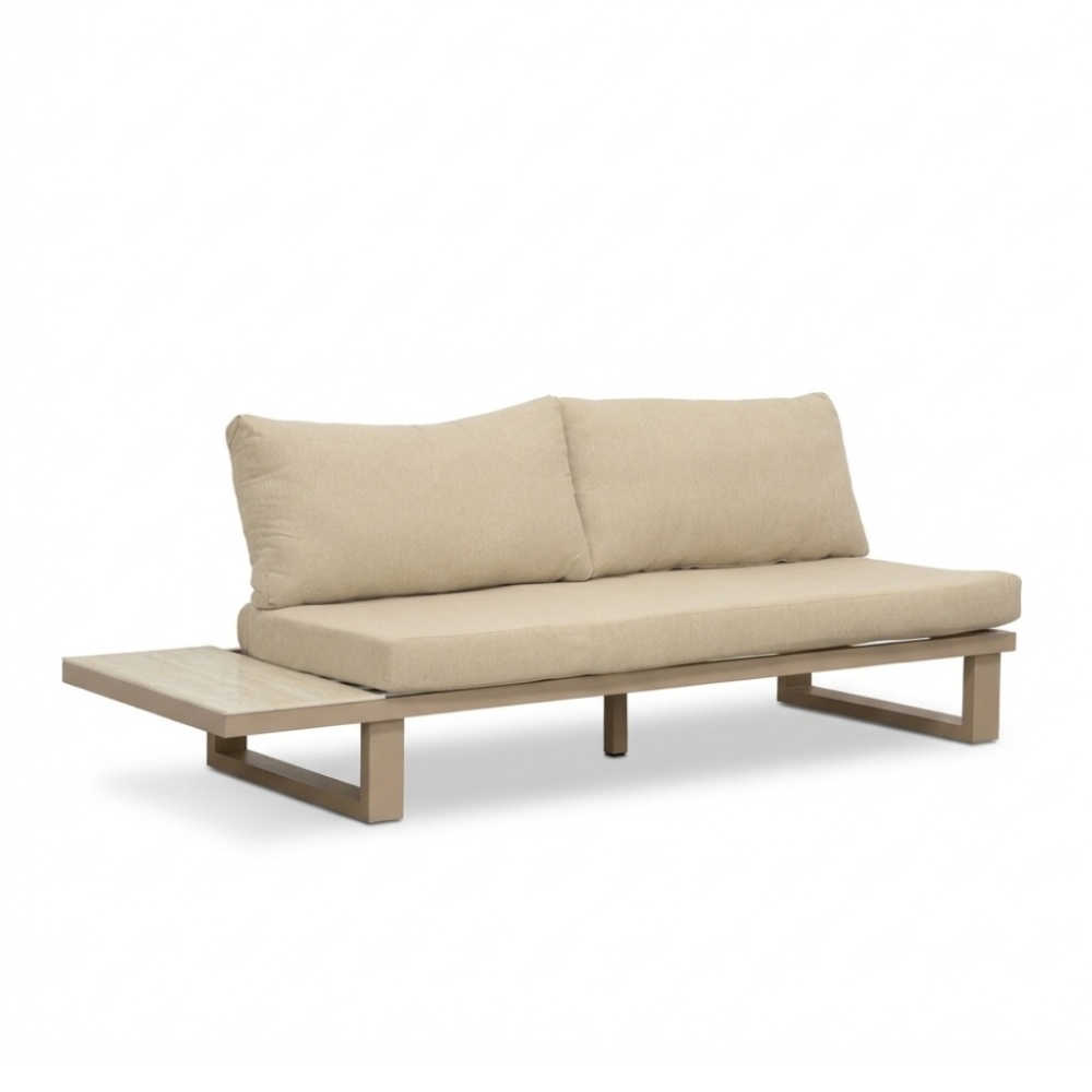 Canyon hoek loungeset incl. loungetafel | aluminium + sintered stone | Marble Latte | 4-delig
