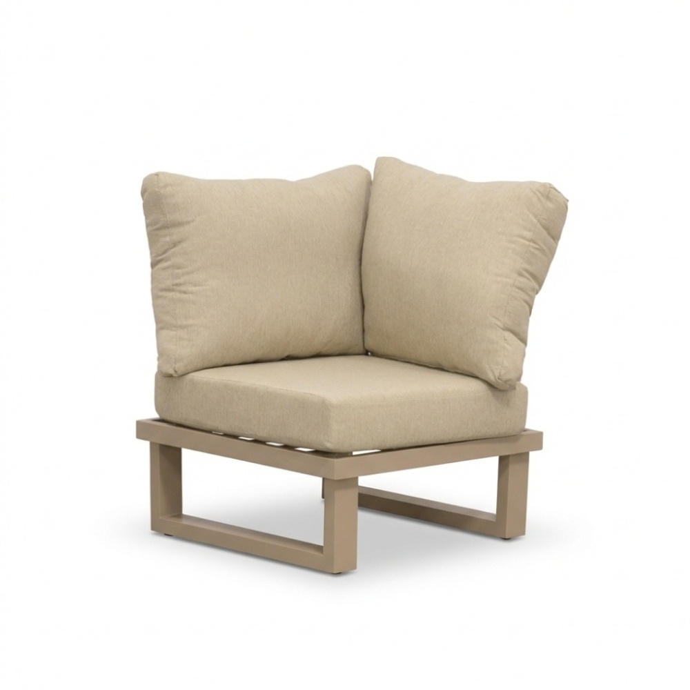 Canyon hoek loungeset incl. loungetafel | aluminium + sintered stone | Marble Latte | 4-delig