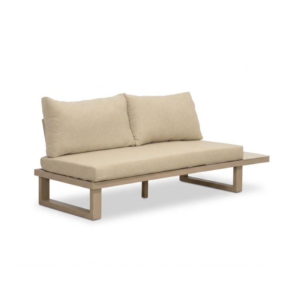 Canyon hoek loungeset incl. loungetafel | aluminium + sintered stone | Marble Latte | 4-delig
