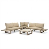 Canyon hoek loungeset incl. loungetafel | aluminium + sintered stone | Marble Latte | 4-delig