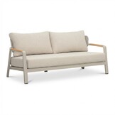 Marbella stoel-bank loungeset 4 personen | aluminium + teak | beige | 4-delig