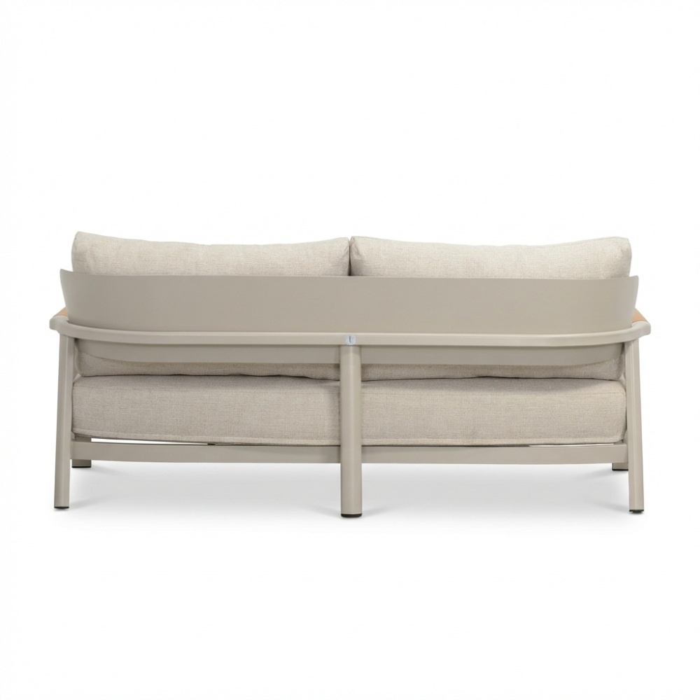 Marbella stoel-bank loungeset 4 personen | aluminium + teak | beige | 4-delig