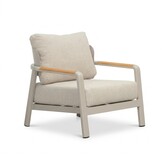 Marbella stoel-bank loungeset 5 personen | aluminium + teak | beige | 4-delig