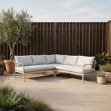 Florence hoek loungeset 5 personen | aluminium + touw | beige | 3-delig - 216x216cm