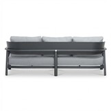 Marbella stoel-bank loungeset 5 personen | aluminium + teak | antraciet | 4-delig