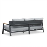 Marbella stoel-bank loungeset 5 personen | aluminium + teak | antraciet | 4-delig