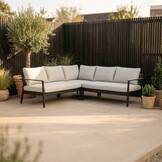 Florence hoek loungeset 5 personen | aluminium + touw | antraciet | 3-delig - 216x216cm