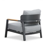 Marbella stoel-bank loungeset 5 personen | aluminium + teak | antraciet | 4-delig