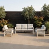 Venezia stoel-bank loungeset 5 personen | aluminium + touw | beige | 3-delig