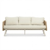 Bologna stoel-bank loungeset 5 personen | wicker + aluminium | beige | 5-delig