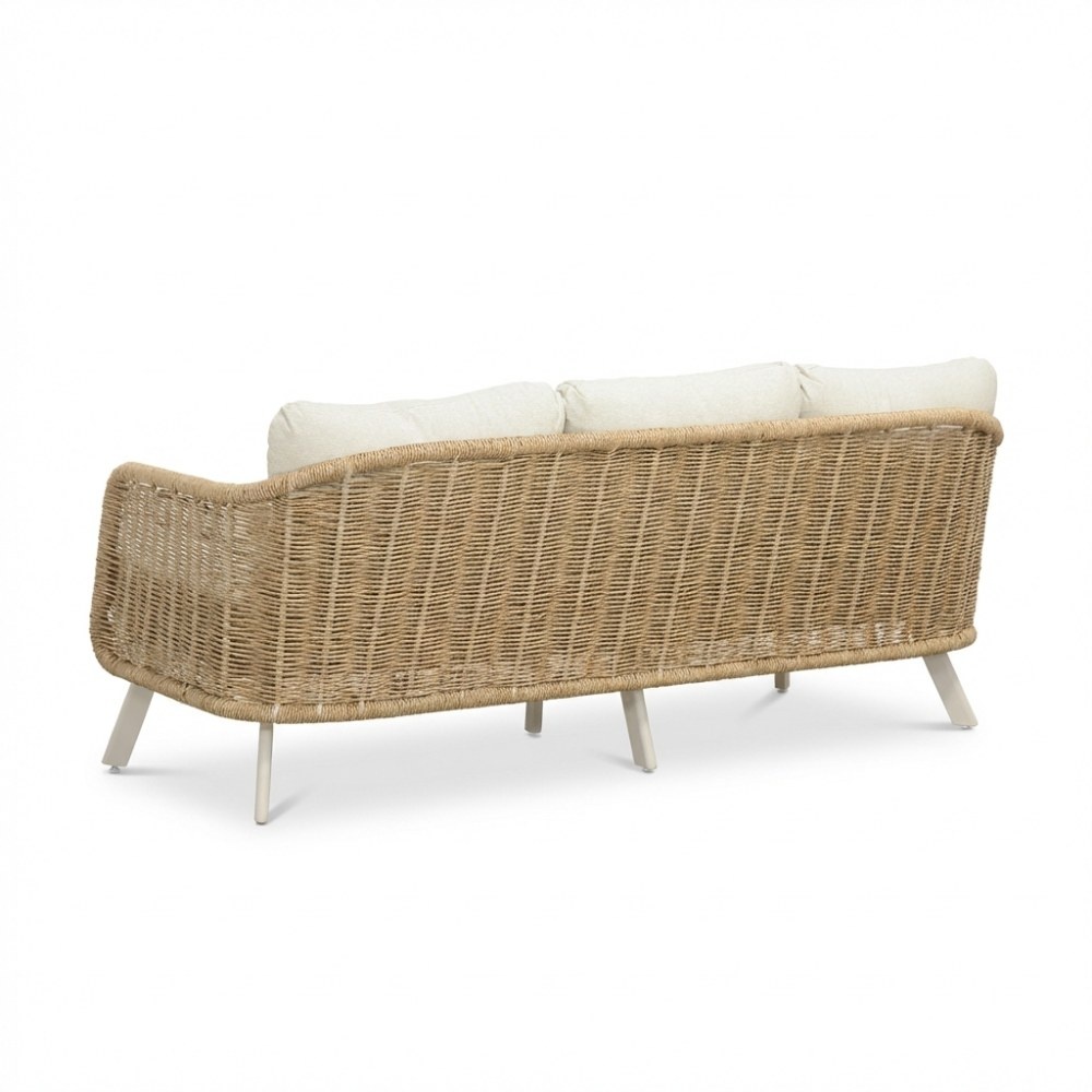Bologna stoel-bank loungeset 5 personen | wicker + aluminium | beige | 5-delig