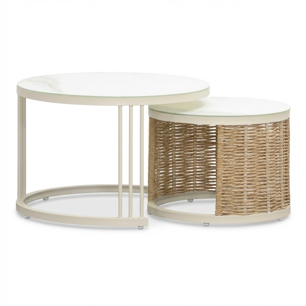 Bologna hoek loungeset 6 personen | wicker + aluminium | beige | 5-delig - 272x214cm
